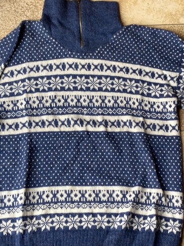 Blau weißer norweger pullover - blau,