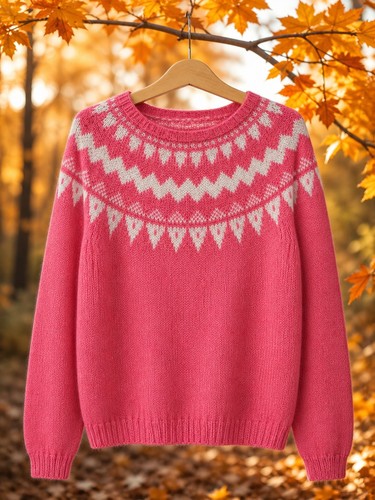 Handgestrickter pullover mit - pullover,